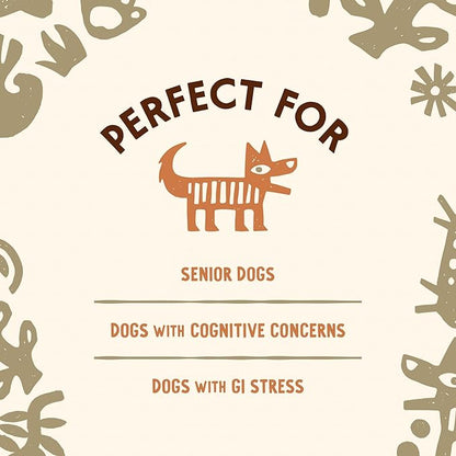 Super Blend Powder, Mushroom Mycelium and Dog Probiotic Supplement for Brain and Digestive Health Support, Lion’s Mane & Probiotics, 90 Servings