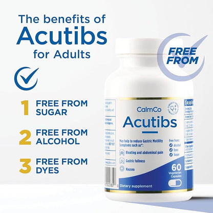 Acutibs Vegan Capsules - Natural Digestive Aid with Artichoke & Ginger Extracts for Gastric Discomfort Relief, Nausea, Bloating & Abdominal Pain, Helps Ease IBS and Reduce Gut Inflammation, 60 Count