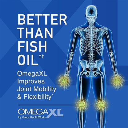 OmegaXL Joint Support Supplement - 60 Softgels & VitaminXL D3 High Potency Daily Vitamin D 5000 IU 125mcg Immune Support Supplement (30 Softgels) - 2 Pack