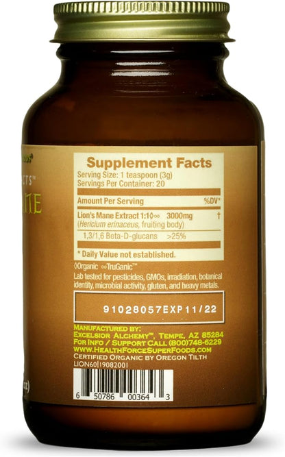 HealthForce SuperFoods Integrity Extracts Lion's Mane - Powder - 60 Grams