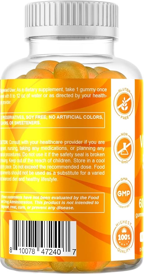 Vitamatic Sugar Free Vitamin D3 50,000 IU Weekly Supplement – 60 Pectin-Based Gummies High-Potency Vitamin D for Bone, Teeth & Immune Support