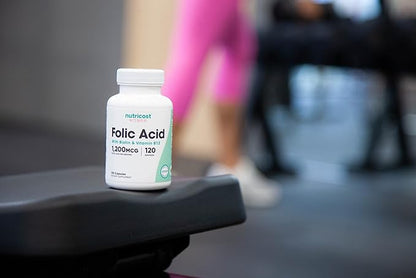Nutricost Folic Acid for Women (Vitamin B9) 1200 mcg, 120 Capsules, with B12 and Biotin, Veggie Caps, Non-GMO & Gluten Free