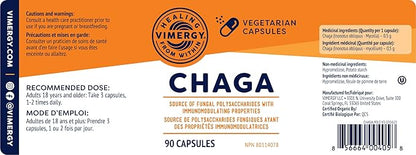Vimergy Chaga Capsules – Superfood Cellular Support* – Cardiovascular Health Benefits* – Kosher, Vegan, Gluten-Free – 90 Capsules