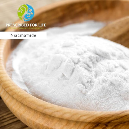 Prescribed For Life Niacinamide Powder (B-C), Fine Granular USP Grade Vitamin B3 Powder, Natural Nicotinamide Supplement, Gluten Free, Non GMO, Vegan, Niacinamida Pura (1kg / 2.2lb)