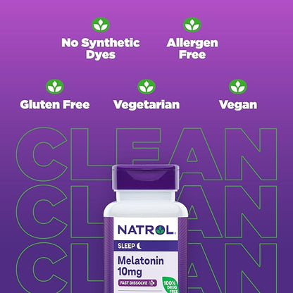 Natrol 10mg Fast Dissolve Melatonin Tablets Strawberry Flavor