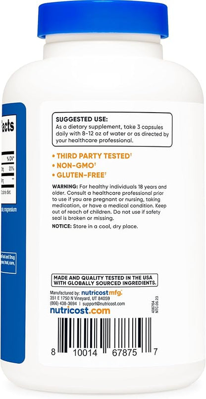 Nutricost Calcium Lactate 2,100mg; 180 Capsules - Vegan, Non-GMO and Gluten Free, 60 Servings