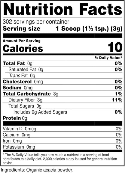 Nutricost Organic Acacia Fiber Powder (2 LB) - USDA Certified Organic, Non-GMO, Gluten Free