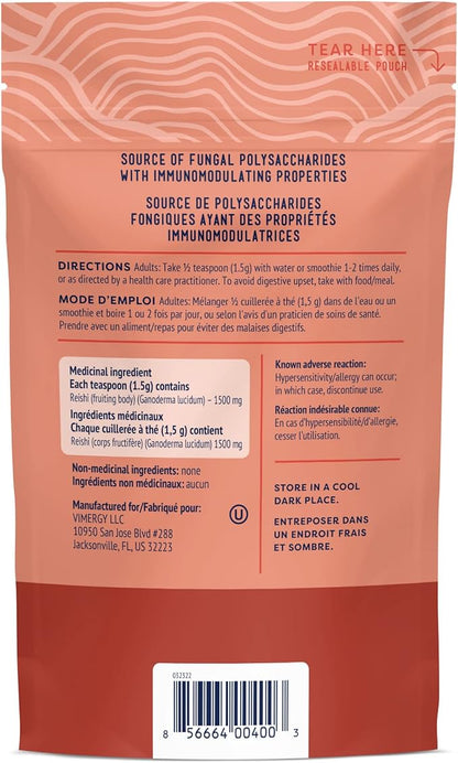 Vimergy Reishi Powder – Superfood Cellular Support* – Benefits Immune Health* – USDA Certified Organic, Vegan, Paleo-Friendly, Gluten-Free – 33 Servings