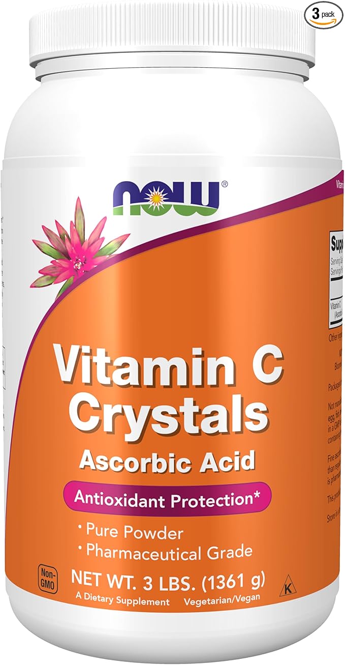 NOW Foods Supplements, Vitamin C Crystals (Ascorbic Acid), Antioxidant Protection*, 3-Pound