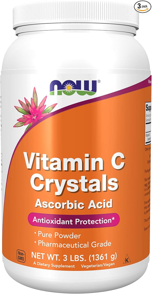 NOW Foods Supplements, Vitamin C Crystals (Ascorbic Acid), Antioxidant Protection*, 3-Pound