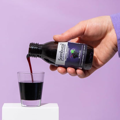 Sambucol Black Elderberry Syrup - Sambucus Elderberry Syrup, Black Elderberry Liquid, Immune Support, Elderberry Syrup for Kids and Adults, High Antioxidants, Gluten Free - Original Formula, 4 Fl Oz