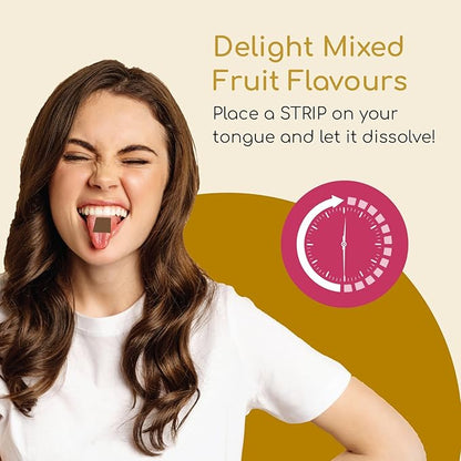 PROSTRIP® Iron+ AB-Fortis® 14mg Added with Vitamin C, B1, B2, B6, Folic Acid, Beetroot, Spinach and Tart Cherry – 30 Oral Vegan Strips – No Water Needed – High Absorption by Prowise Healthcare