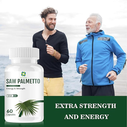 Herbs Saw Palmetto Extract,Supports Healthy Prostate Function for Men,Potent Saw Palmetto for Urinary and Prostate Health,Herbal Health Supplement,60 Capsules 450mg Powder and 100mg Extract