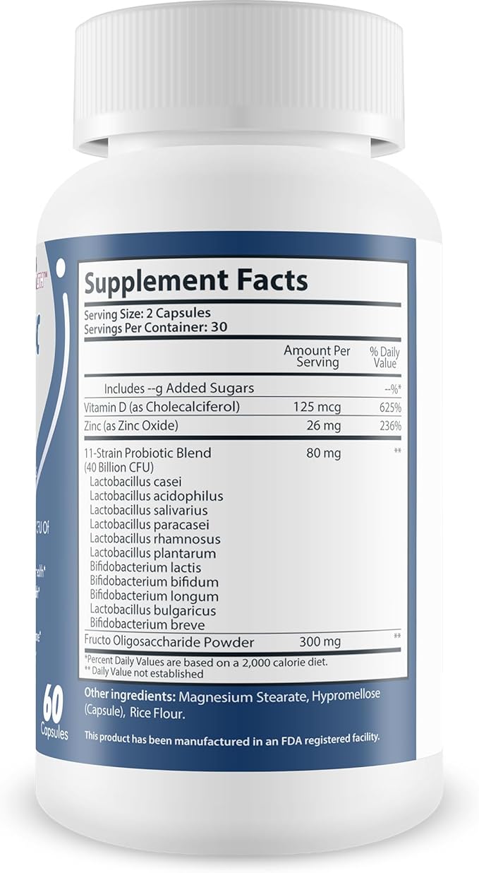 Pro Bio Sync Probiotic 40 Billion CFU - Premium Probiotic Supplement with Immune Support - Help Improve Gut Microbiome - Multiple Health Benefits - Support Digestion, Cellular Health, Circadian Rhythm