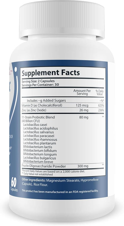 Pro Bio Sync Probiotic 40 Billion CFU - Premium Probiotic Supplement with Immune Support - Help Improve Gut Microbiome - Multiple Health Benefits - Support Digestion, Cellular Health, Circadian Rhythm