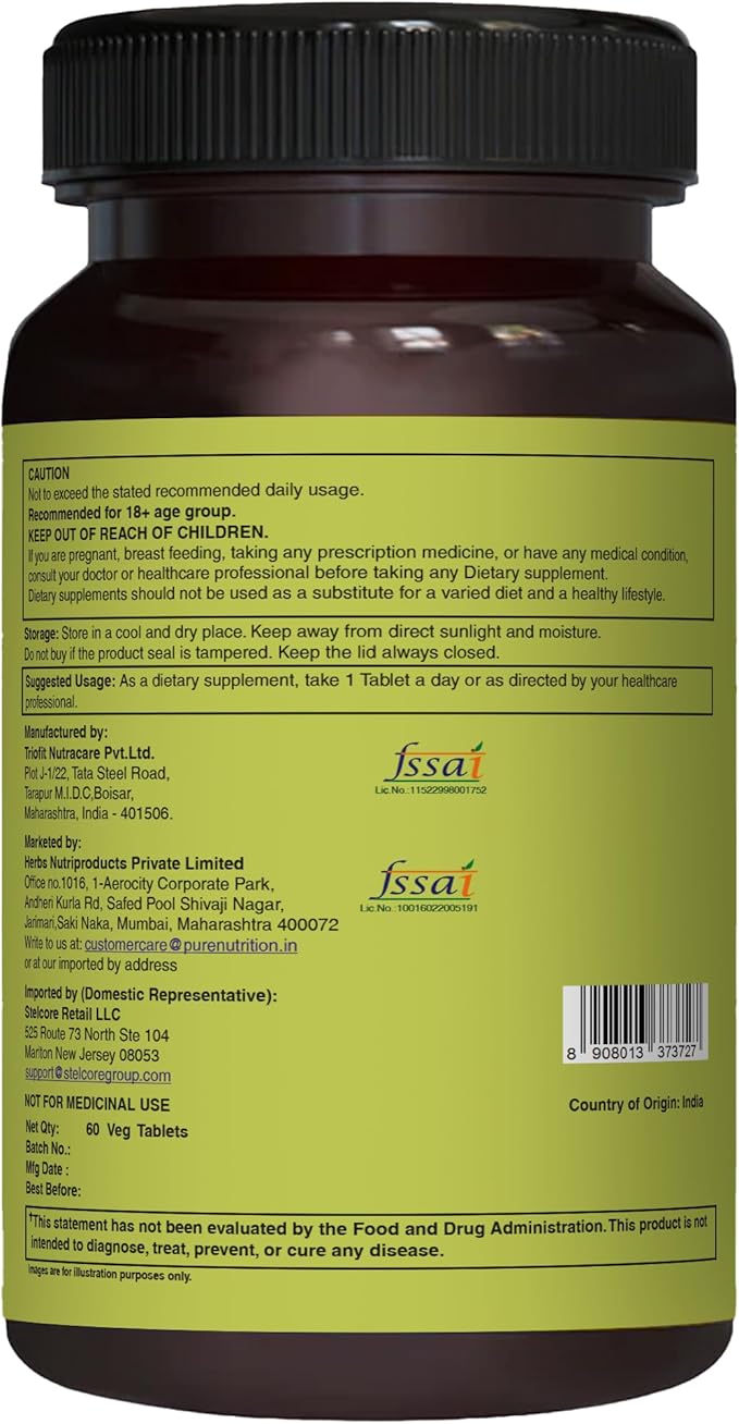 Pure Nutrition Whole Food Multivitamin for Women | 60 Tabs | One-A-Day | 100% RDA | 24 Natural Vitamins and Minerals | All Natural Plant Based Women's Multivitamin | 2 Months Supply