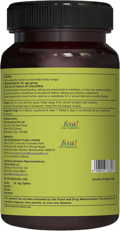 Pure Nutrition Whole Food Multivitamin for Women | 60 Tabs | One-A-Day | 100% RDA | 24 Natural Vitamins and Minerals | All Natural Plant Based Women's Multivitamin | 2 Months Supply