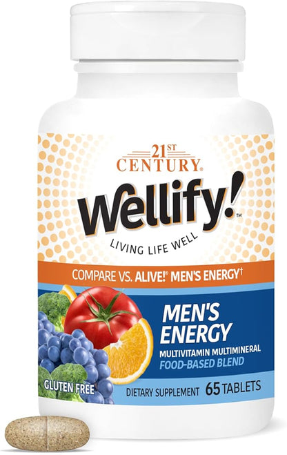 21st Century Wellify Men's Energy Multivitamins with Minerals, 65 Count