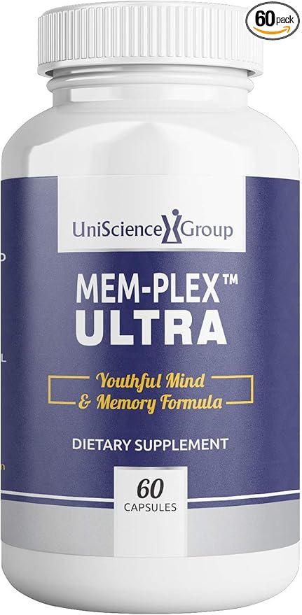Mem-Plex Ultra, Natural Memory Support Supplement with Phosphatidyl Serine, Bacopa Monniera Extract and Neurofactor Whole Coffee Fruit Extract, 60 Capsules