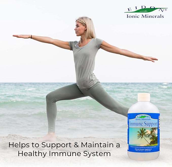 Eidon Ionic Minerals Liquid Immune Support Supplement with Zinc, Selenium, Maintains & Supports Immune System, Bioavailable, No Additives - 18 oz