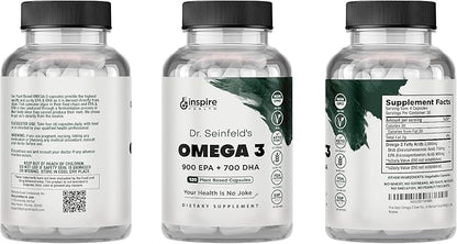 The Very Best Vegan Omega 3-120 Capsules 2 Pack - Vegan Algae Omega 3 Supplement Alternative - Plant Based Fish Oil Alternative- DHA & EPA Supplement - Made in USA - Heart Stress Relief Dr Seinfeld