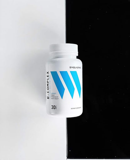 Swolverine B-Vitamin Complex | B-Complex Including B12, B1, B2, B3, B5, B6, B7, B9, Folic Acid, Choline, Inositol, and Biotin, Supports Stress, Energy and Healthy Immune System - (30 Servings)