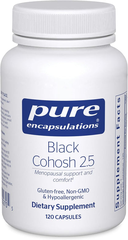 Pure Encapsulations Black Cohosh 2.5 | Hypoallergenic Supplement to Offer Support During Menopause* | 120 Capsules