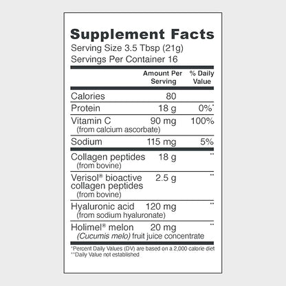 Vital Proteins Collagen Peptides for Women - 20g Hydrolyzed Collagen, Vitamin C, Hyaluronic Acid, Reduce Fine Lines & Wrinkles, Verisol & Holimel - Skin Complex Supplement, Unflavored 11.9oz Powder