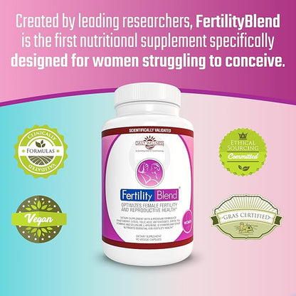 Daily Wellness Fertility Blend for Women - Fertility Supplements for Women, Conception Fertility Prenatal Vitamins, Trying to Conceive Progesterone Supplements, Cycle Support Conception Pills - 3 Pack