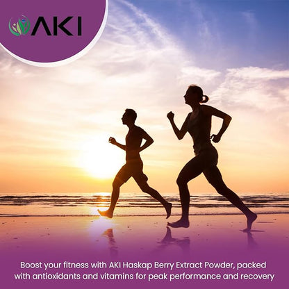AKI Haskap Berry Extract Powder - Rich in Antioxidants, Vitamin-C & Polyphenols - Extracted from Quality Dried Berries - No Added Artificial Flavors & Coloring - Boosts Energy Level (5.30Oz/150g)