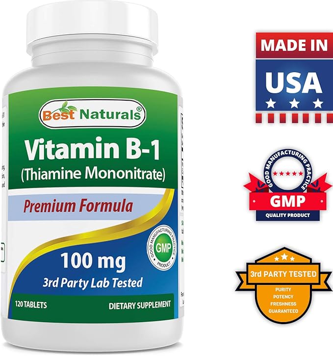 Best Naturals Vitamin B1 as Thiamine Mononitrate 100 mg 120 Tablets (120 Count (Pack of 1))