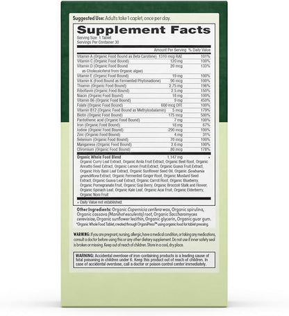 Prenatal Once Daily Multivitamin for Women for Conception, Pregnancy, Postpartum & Breastfeeding, Folate, Iron & Organic Whole Food Blend, 30 Count