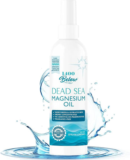 Pure Magnesium Oil Spray, Imported from The Dead Sea, 12 Oz, Pure Magnesium Chloride, Topical Use for Skin Application