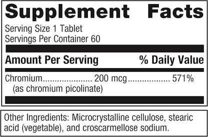 Metagenics Chromium Picolinate - Bioavailable Chromium for Metabolism Support* - Essential Trace Mineral - Non-GMO - Vegetarian - Gluten-Free - 60 Count