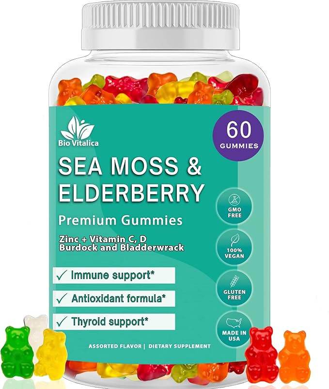 BIO VITALICA (Bundle) Sea Moss Elderberry (1 Pack) & Quercetin (2 Packs) & Sea Moss Ashwagandha (1 Pack)