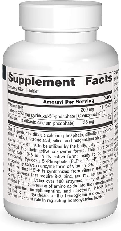 Source Naturals Coenzymated B-6, Promotes a Healthy Nervous System*, 333mg - 30 Tablets