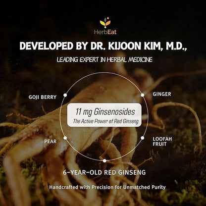 Korean Red Ginseng Prime Extract with 11mg Ginsenosides - Boost Energy, Memory & Immunity, 6-Year-Old Ginseng Drink for Circulation & Skin -30 Pouches (30mL *30)