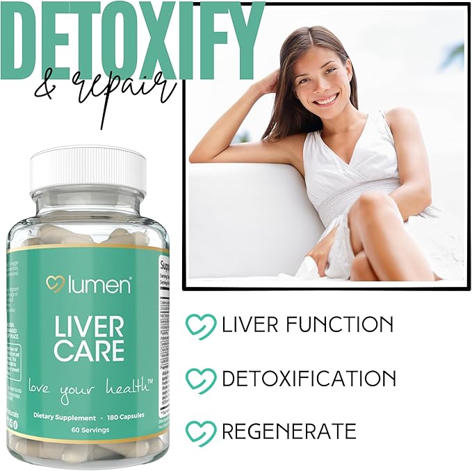 Liver Care for Women – with Milk Thistle, Dandelion, Zinc & Beetroot – Renewal Support Supplement (180 Count (Pack of 1))