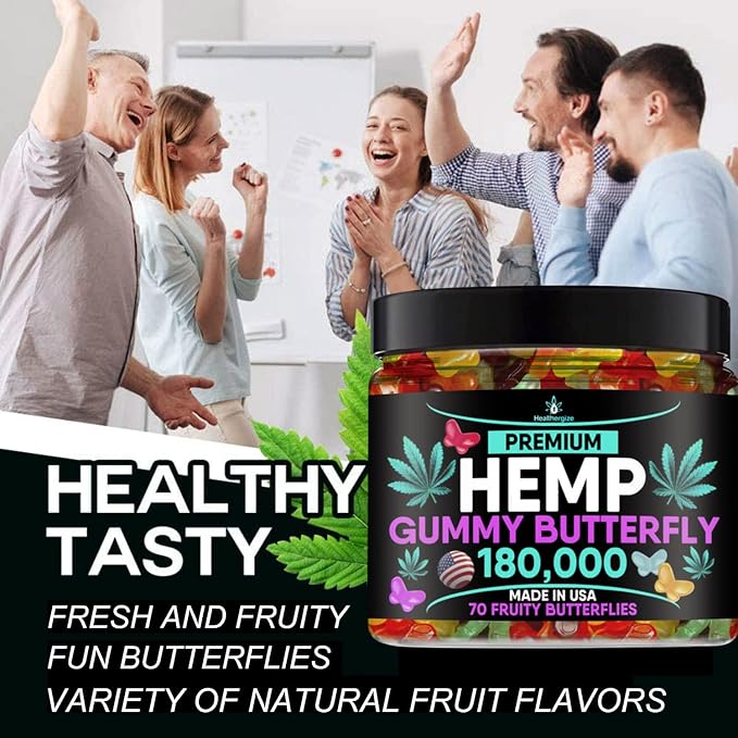 Hemp Gummies High Potency Natural Omega 3 6 9-Pure Calm and Serene-70 Count-Made in US