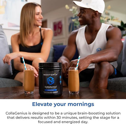 Collagenius v 2.0 - Blended Powder of 4 Mushrooms, Collagen & Superfoods - Brain Supplement Supports Focus, Memory, Hair, Skin - Salted Caramel 30 Servings