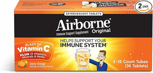 Airborne Immune Support Supplement Effervescent Tablets, 2 pk./18 ct.