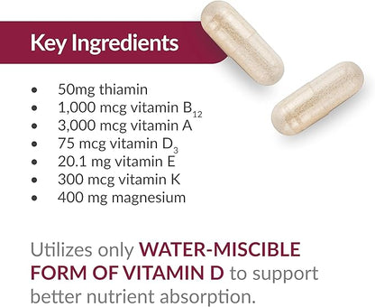 Bariatric Advantage Ultra Multi Without Iron, High Potency Daily Multivitamin for Bariatric Surgery Patients with 22 Essential Vitamins and Nutrients - 90 Capsules, 30 Servings