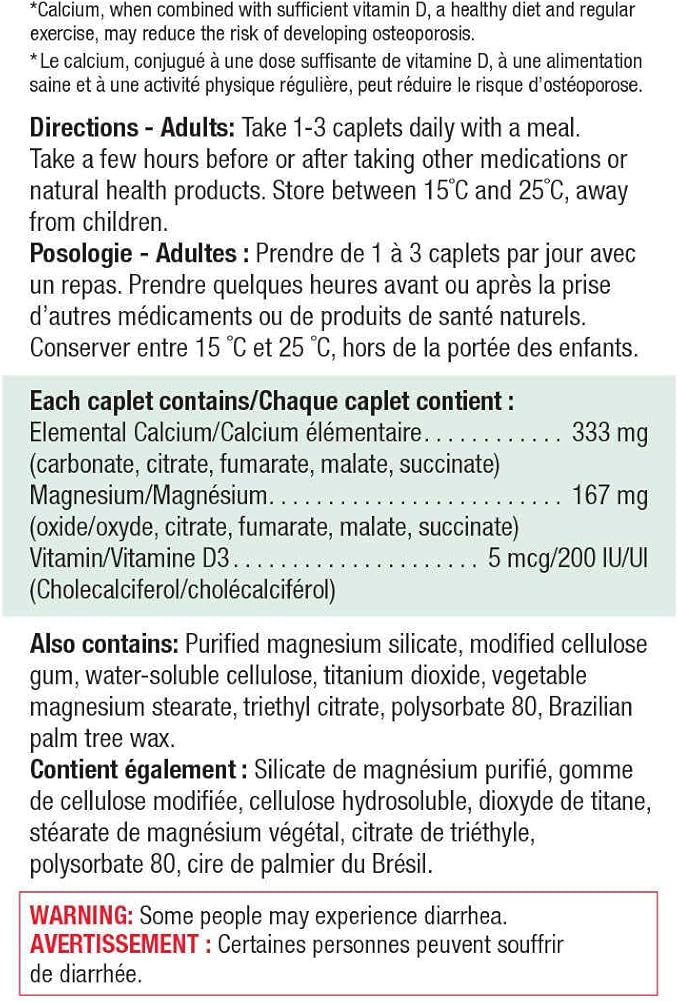 Jamieson Calcium Magnesium with Vitamin D3 Tablets, 420 caplets
