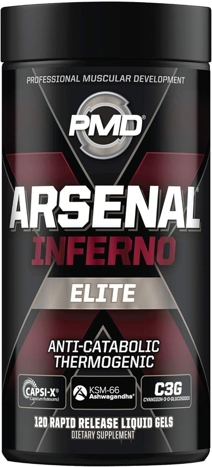 PMD Sports Arsenal X Inferno Superior Fast-Acting Liquid Gel Thermogenic Fat Burner (120 Liquid Gels) Sports BCAA for Recovery and Performance- Fun on The Beach (30 Servings)