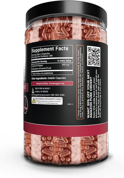 PURE ORIGINAL INGREDIENTS Cayenne Pepper (730 Capsules) No Magnesium Or Rice Fillers, Pure, Lab Verified