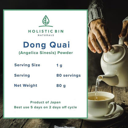 Holistic Bin Dong Quai Root Powder Extract – Wild Harvested Angelica Sinensis – Female Ginseng Herb for Women’s Health & Tea – Extracted for Enhanced Absorption – Grown in Japan – 80 Grams