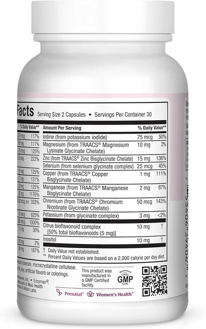 Maxi-Health Small Prenatal Capsules with Methyl Folate - Minerals, Gentle Iron, Vitamins - Kosher, 60 Count