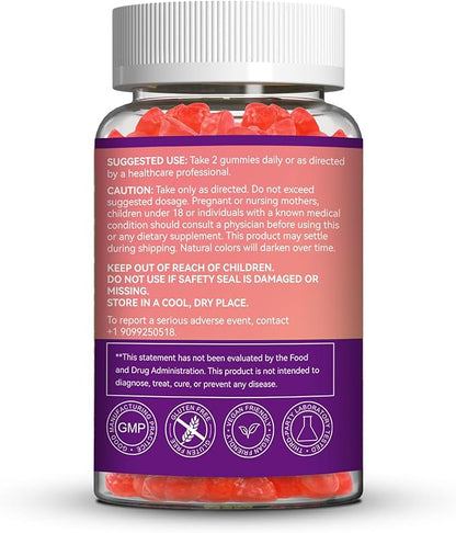 2 Pack Potassium Supplement Gummies 1000mg, Potassium Gummies for Adults, Support Leg Cramps & Muscle Health - Vegan, Non-GMO,120 Count