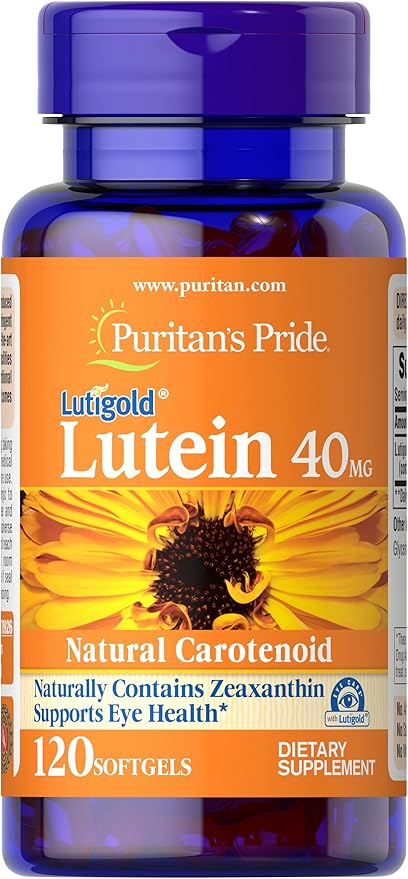 Puritan's Pride Premium Lutigold Lutein Carotenoid 40mg with Zeaxanthin for Men and Women, Dietary Supplement for Eye Health Support, 8 Month Supply, 120 Easy-to-Swallow Softgels