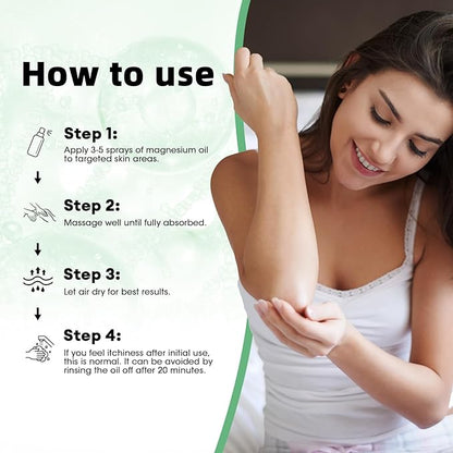 Magnesium Spray with Aloe Vera & Chamomile - Magnesium Oil for Feet, Leg Cramps, Joint Health & Sleep Support - Refreshing, Non-Greasy Formula - Pure, Topical and Natural Oil, 4oz